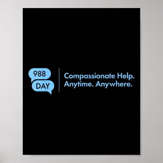 Poster 988 Dia - Suportar Prevenção Suicida 9_8 988 Dia (Frente)
