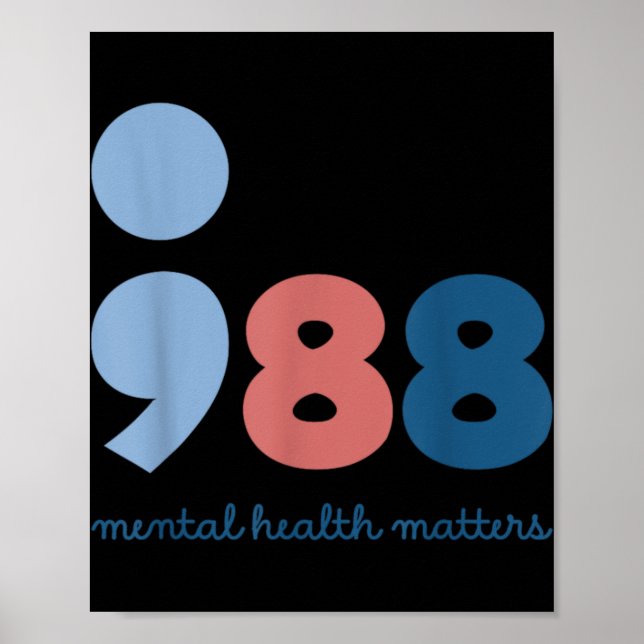 Poster 988 Mental Health S Suicide Prevention Awareness  (Frente)