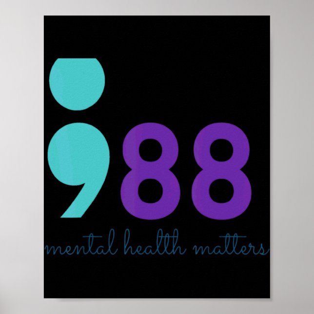 Poster 988 Mental Hralth S Suicide Prevention Aware  (Frente)