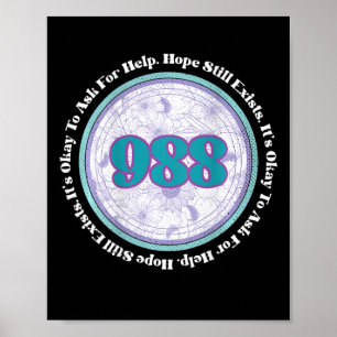 Poster 988 Prevenção ao Suicídio É bom pedir ajuda B
