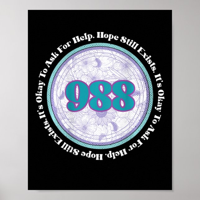 Poster 988 Prevenção ao Suicídio É bom pedir ajuda B (Frente)