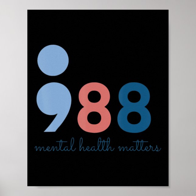 Poster 988 Problemas de saúde mental Prevenção suicida em (Frente)