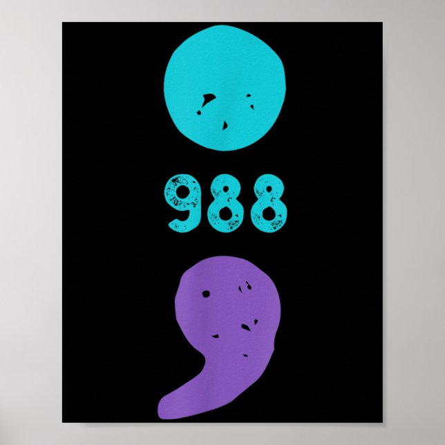 Poster 988 Saúde Mental Por Semicolon Prevenção Suicida (Frente)