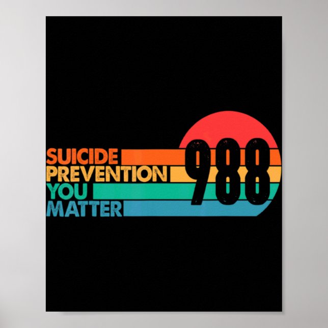 Poster 988 Suicide Prevention Lifeline 988 Awareness 988  (Frente)