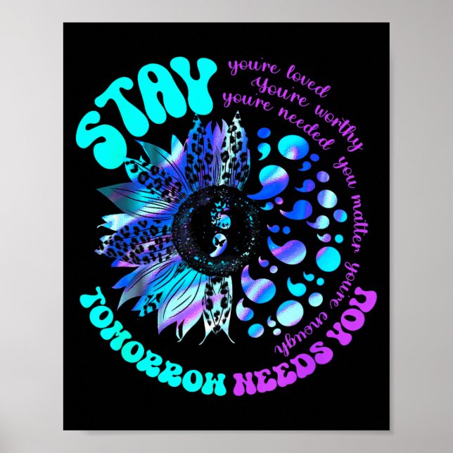 Poster 988 Suicide Prevention Stay Tomorrow Needs You Men (Frente)