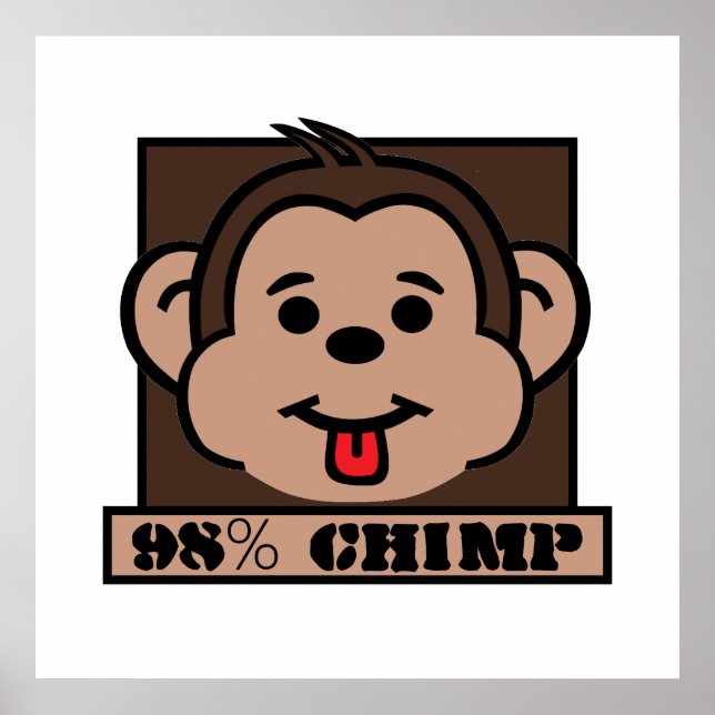 Poster 98% Chimp, Chimpanzé (Frente)