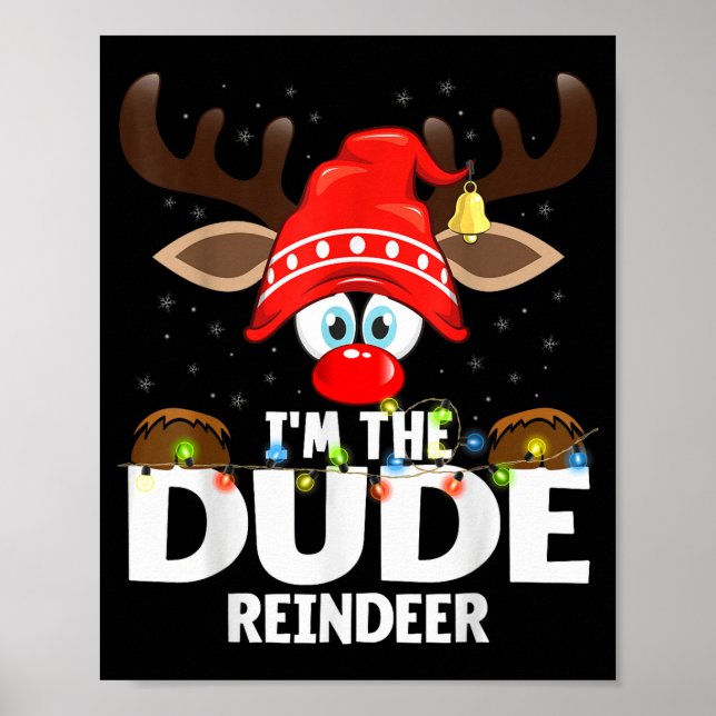 Poster 99 Matching Christmas Reindeer - Uni-adults, Black (Frente)