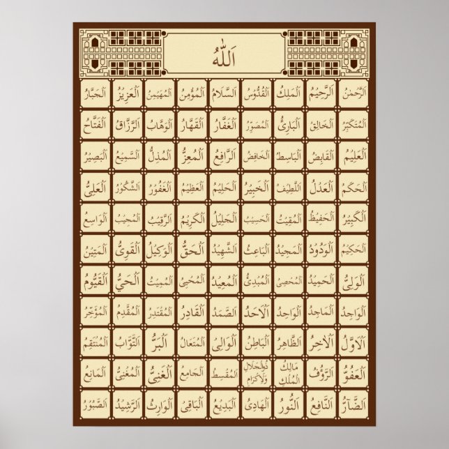 Pôster 99 Nomes de Alá (Frente)