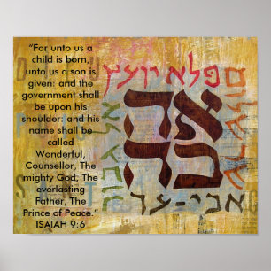 Pôster 9:6 de Isaiah, "para até nós uma criança é