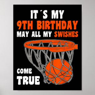 Poster 9 anos Feliz 9.º aniversário Bysketbyll 9.º aniver