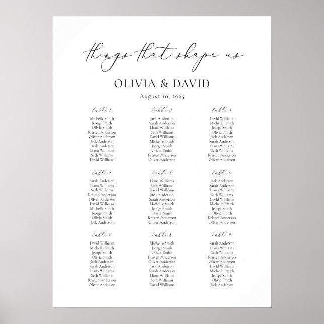 Poster 9 Coisas Simples do Mesa que nos moldam Gráfico de (Frente)