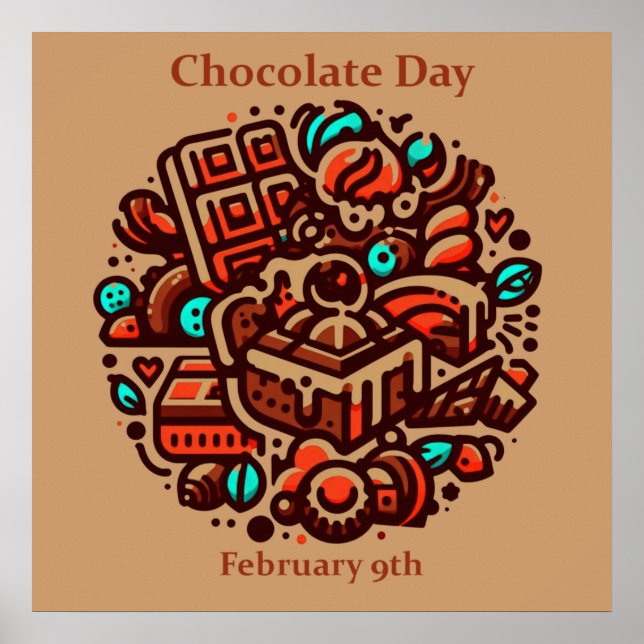 Poster 9 de fevereiro - Dia do Chocolate (Frente)