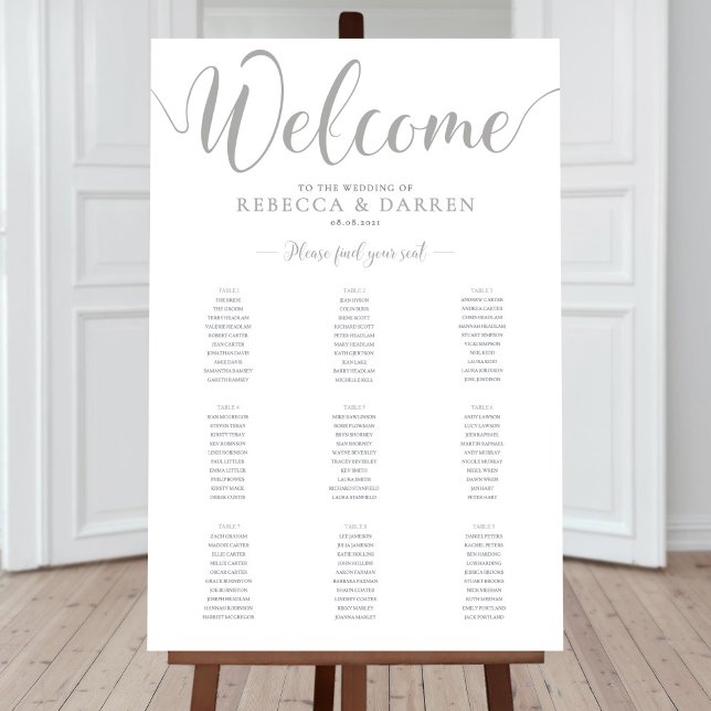 Poster 9 Gráfico Personalizado de Casamento Silver de Mes (Criador carregado)