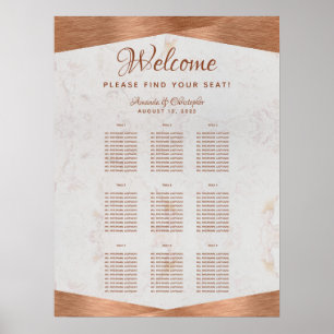 Poster 9 Mesa Mapa de Assentos de Casamento de Cobre de M