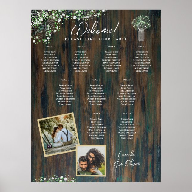 Poster 9 Mesa Rústica Madeira Gypsophila FOTO SENDO ENCAI (Frente)