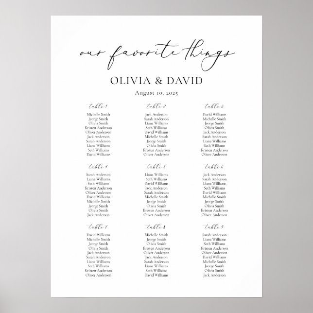 Poster 9 Mesa Simples Nossas Coisas Favoritas Sentando Gr (Frente)