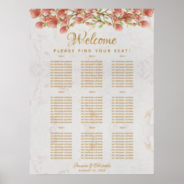 Poster 9 Tabela Carta de Assentos de Casamento Magnólia R