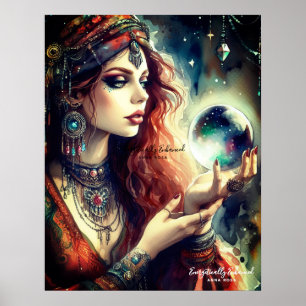 Poster *~* A100 Boho Psicológico Gypsy 10 Crystal Ball