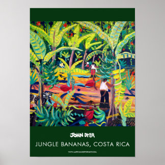 Poster A3 de John Dyer. Jungle Bananas, Costa Rica