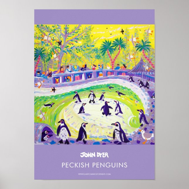Poster A3 de John Dyer. Peckish Penguins (Frente)