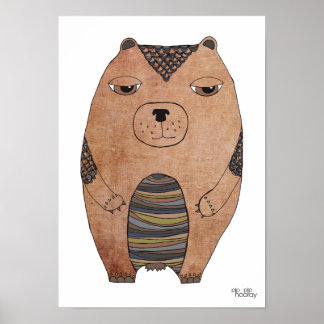 Poster A3 Moderna Ilustração de Arte para Crianças de Urs