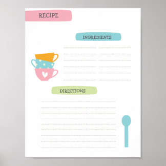 Poster A4 Recipe Template (Instant Download)
