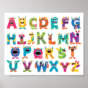 Poster A a letras de Z para ensinar