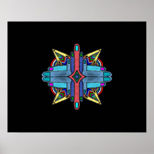 Pôster A abstrato Diversidade Mãos a Pintura - Poster.