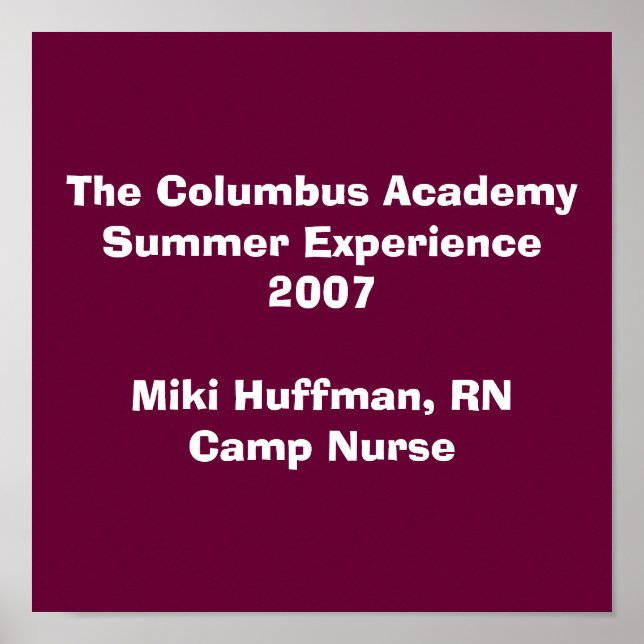 Pôster A Academia Columbus Experiência de Verão de 2007Mi (Frente)