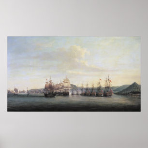 Pôster A ação de Barrington no papai noel Lucia, 1778