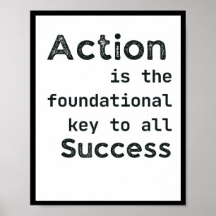 Poster A ação é a chave fundamental para todo o sucesso