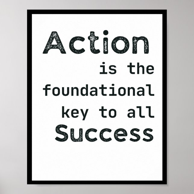 Poster A ação é a chave fundamental para todo o sucesso (Frente)