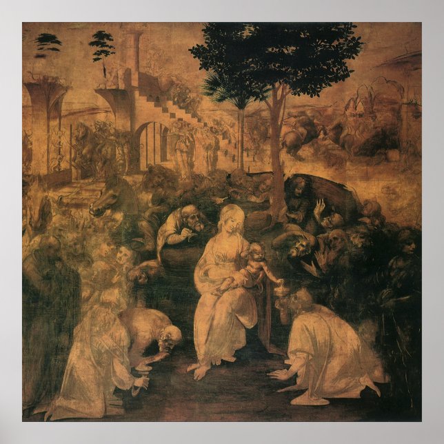Poster A Adoração dos Magos de Leonardo da Vinci (Frente)