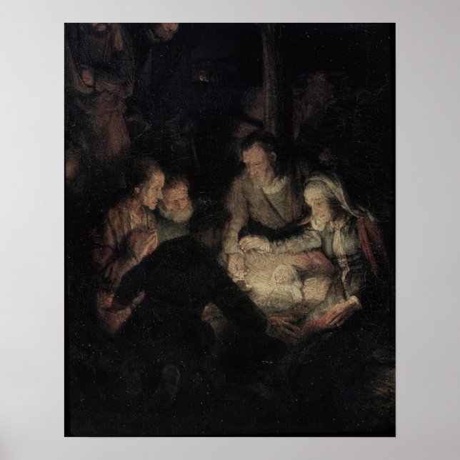 Pôster A Adoração dos Pastores, detalhe, 1646 (Frente)