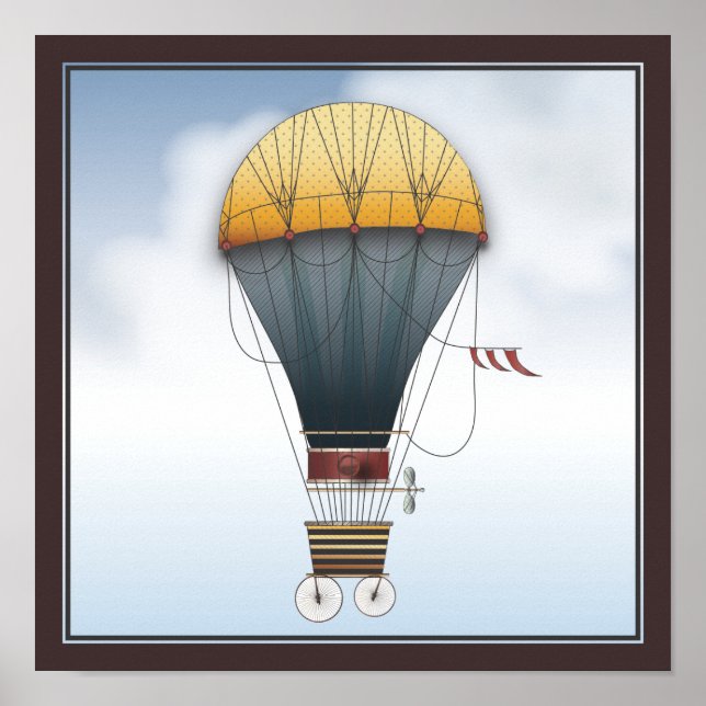 Pôster A Aeronave Abeelle Steampunk Flying Machine (Frente)