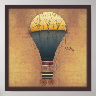 Pôster A Aeronave Abeelle Steampunk Flying Machine