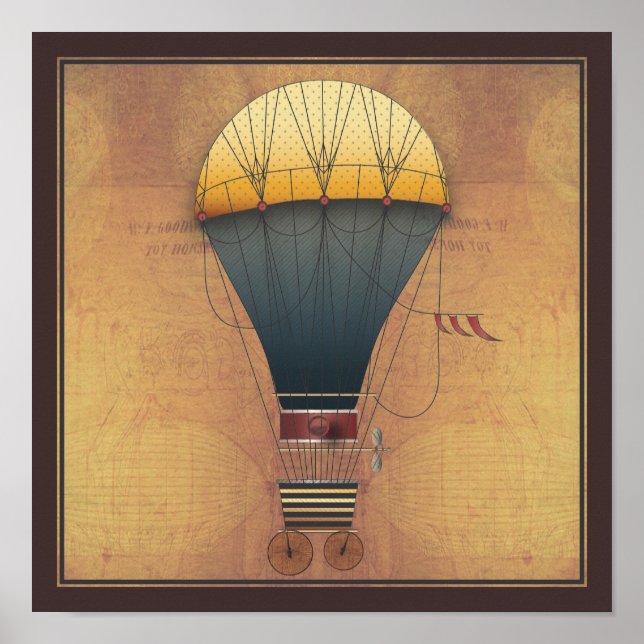 Pôster A Aeronave Abeelle Steampunk Flying Machine (Frente)