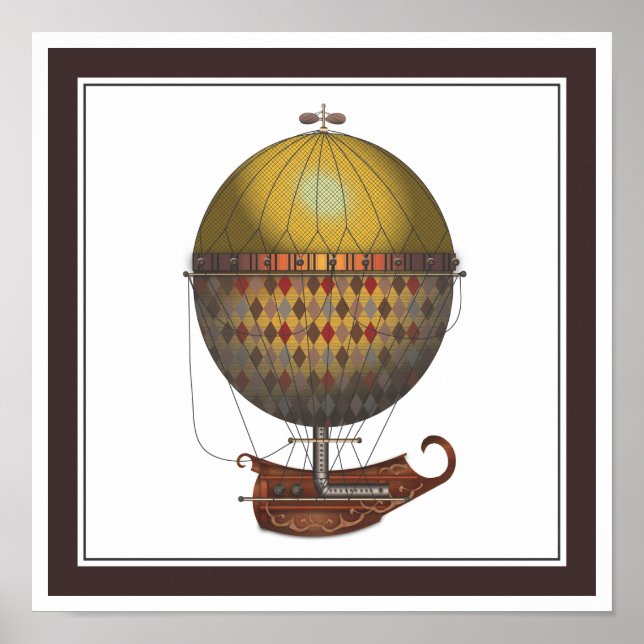 Pôster A Aeronave Nautisme Steampunk Flying Machine (Frente)
