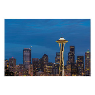 Pôster A Agulha Espacial e o centro Seattle