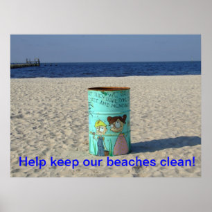 Poster A ajuda mantem nossas praias limpas!