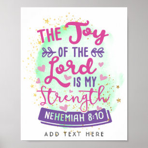 Poster A Alegria Do Senhor É Minha Força Personalizada