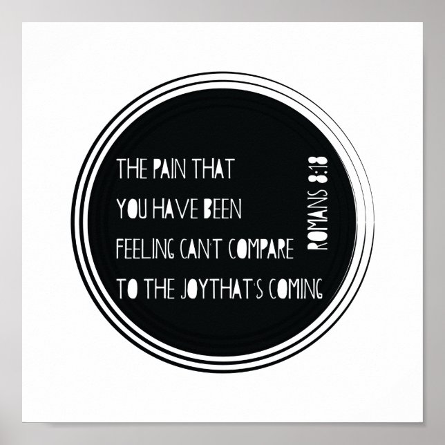 Pôster A alegria que está chegando romanos 8:18 (Frente)