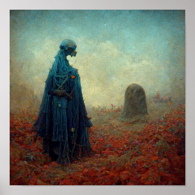 Poster A Alienígena Grave Surreal Sci-Fi Fantasy (Frente)