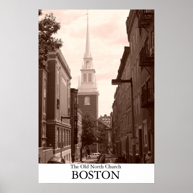 Poster A Antiga Igreja do Norte em Boston, Massachusetts (Frente)