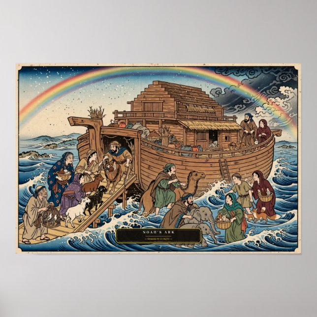 Poster A Arca de Noé — Ukiyo-e (Frente)