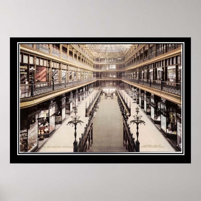 Poster A Arcada de Cleveland por volta de 1900 (Frente)