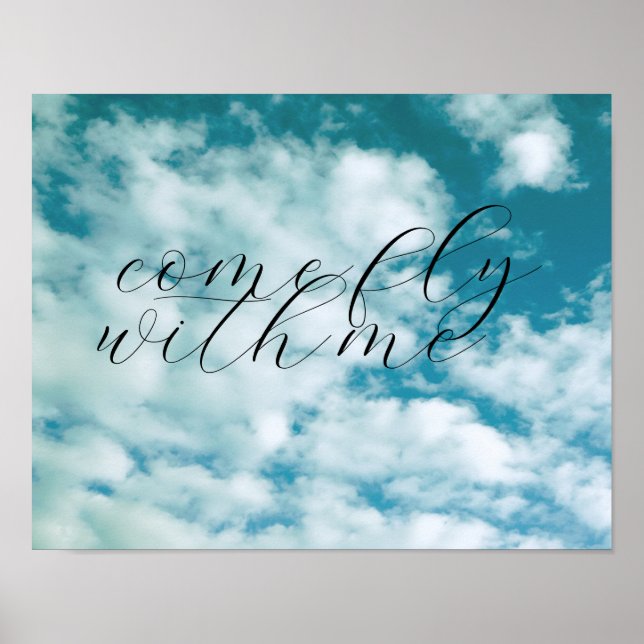 Poster a arte azul-céu veio voar comigo (Frente)