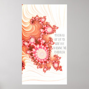 Poster A arte coral cremosa bonita do Fractal adiciona