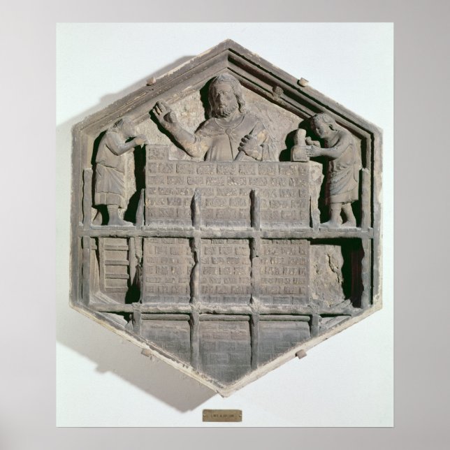 Pôster A Arte da Construção, alivio decorativo hexagonal (Frente)