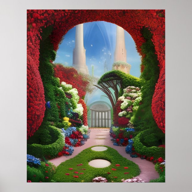 Poster A Arte da Fantasia dos Jardins Vermelhos (Frente)